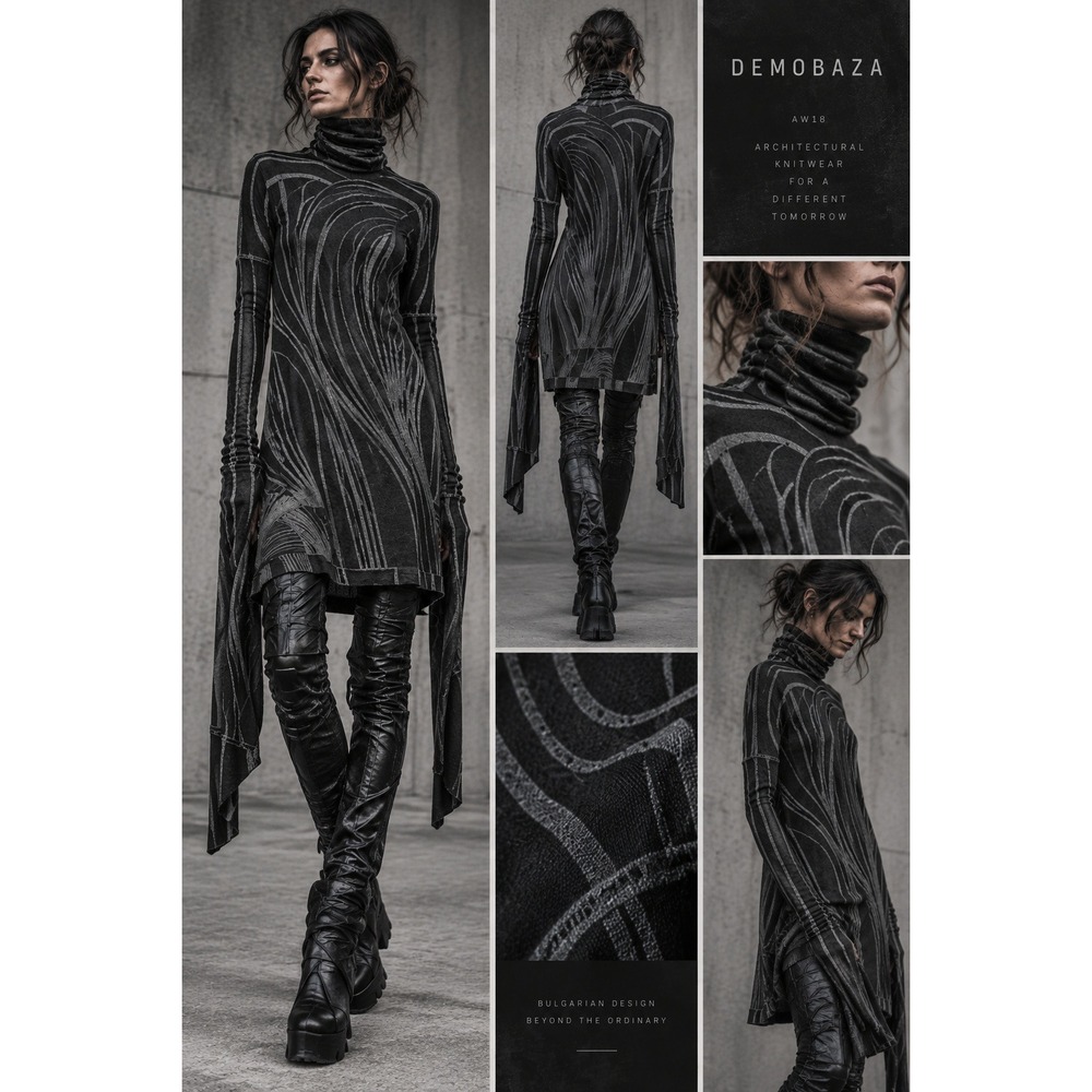 Demobaza AW18 Architectural Knit Tunic Womens L Like New